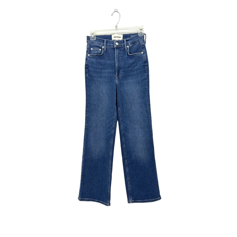 Boden Jeans Womens 27 Blue High Rise True Straight Medium Wash Stretch Denim